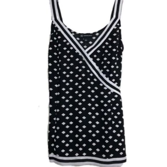 INC International Concepts Top Women S Polka Dot Gridded Geometric - Picture 1 of 3